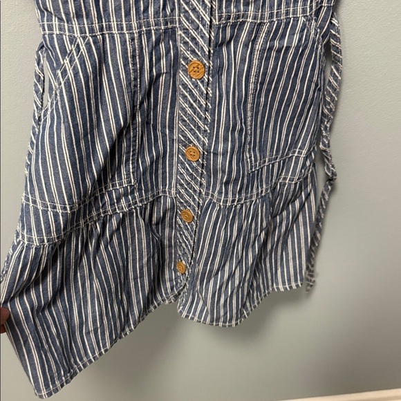 Wonder Nation Blue Striped Casual Kids Dress - Picture 2 of 7